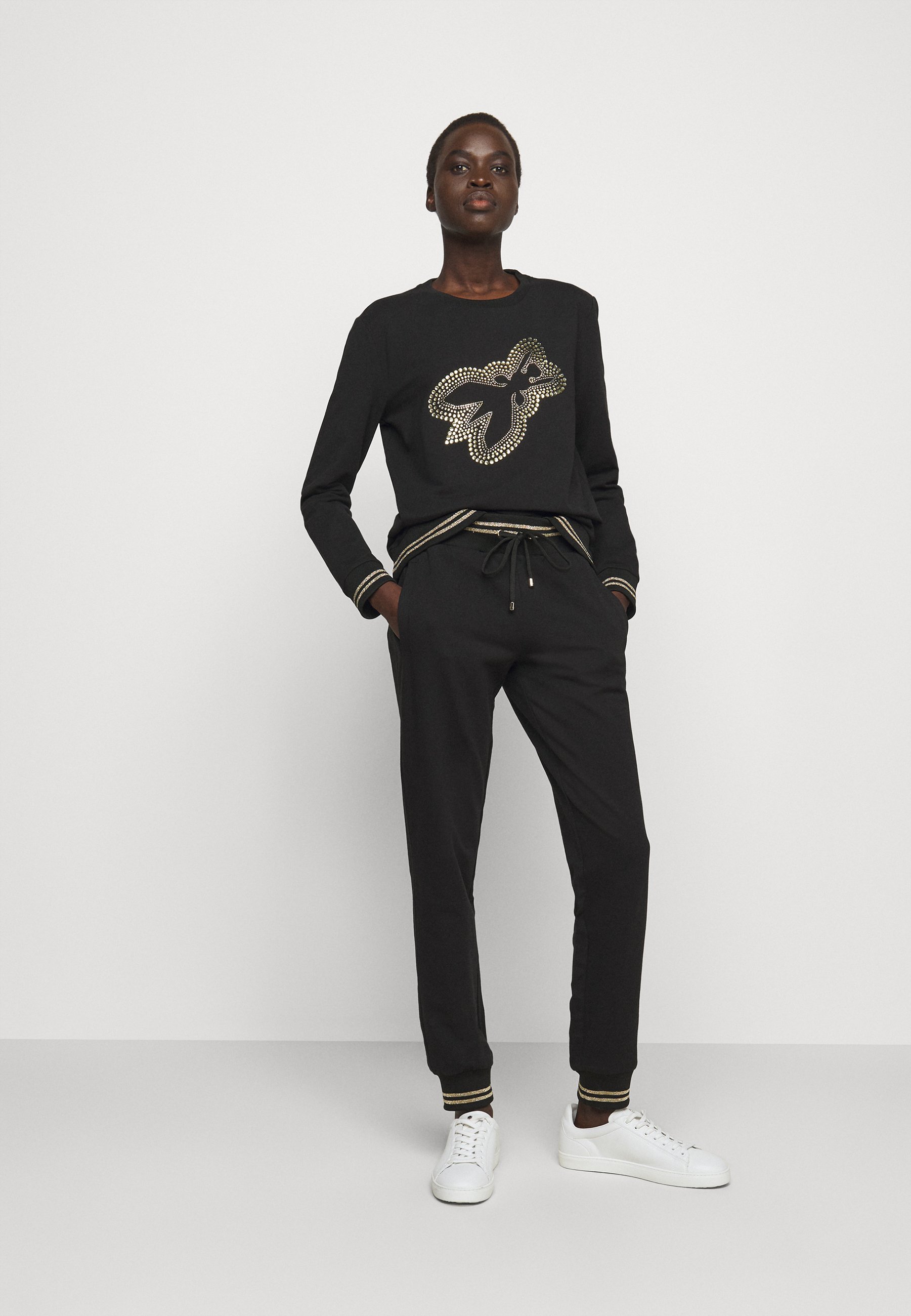 Patrizia Pepe JOGGER - Pantaloni sportivi - nero/gold/nero - Zalando.it
