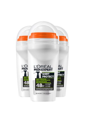 L'ORÉAL MEN EXPERT SHIRT PROTECT DEODORANTE ROLL-ON ANTI-TRASPIRANTE, ANTI-TRACCIA, 50ML - 3 PACK - Deodorante - trasparente