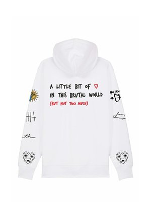 BRUTAL TATTOO EMBROIDERY UNISEX ZIPPED  - Sweatjacke - white