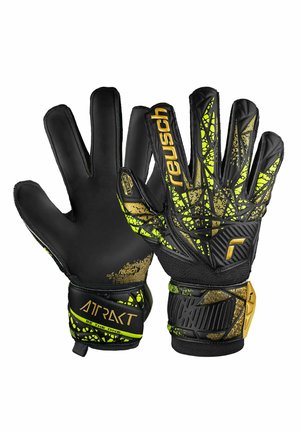ATTRAKT INFINITY FINGER SUPPORT - Guanti da portiere - black/gold yellow black