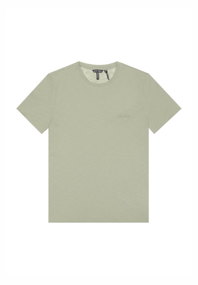 Antony Morato REGULAR FIT WITH INJECTION-MOLDED RUBBERIZED LOGO - T-shirt basic - sage green