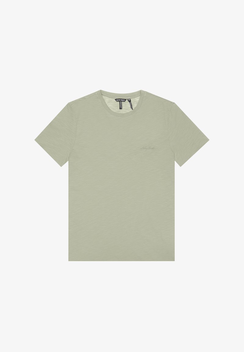 Antony Morato REGULAR FIT WITH INJECTION-MOLDED RUBBERIZED LOGO - T-shirt basic - sage green