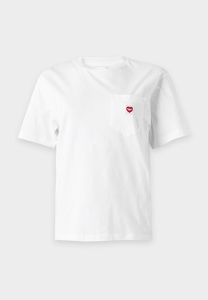 Carhartt WIP, POCKET SMALL HEART - Βασικό μπλουζάκι - white/red