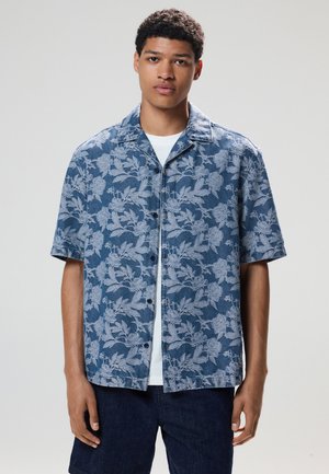 Next REGULAR FIT - JACQUARD PRINTED SHORT SLEEVE - Skjorter - navy blue