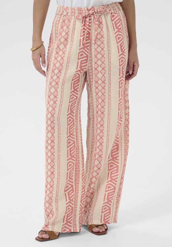 CRBELLIS - Stoffhose - ethnic geo porcelain rose