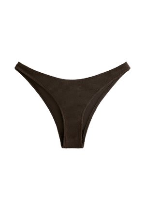 OYSHO MEDIUM-COVERAGE U-CUT CRINKLE - Spodní díl bikin - dark brown