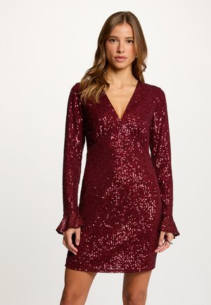 SHORT SEQUIN - Juhlamekko - prune