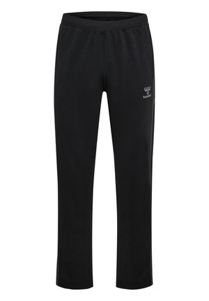 Sorte atletikbukser med elastisk taljebånd og lille hvid Hummel-logo på øverste venstre lår.