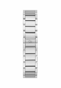 Orologio in metallo argento con un design a bracciale a maglie. Caratterizzato da una finitura lucida, maglie rettangolari e un logo discreto sulla chiusura.