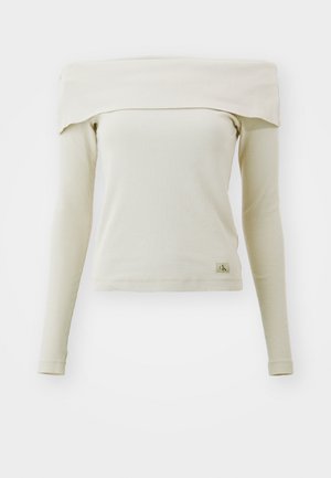 Calvin Klein Jeans EXCLUSIVE OFF SHOULDER  - Top dugih rukava - classic beige