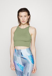 Athleta AURORA HIGH NECK CROP TANK - Top - eucalyptus olive