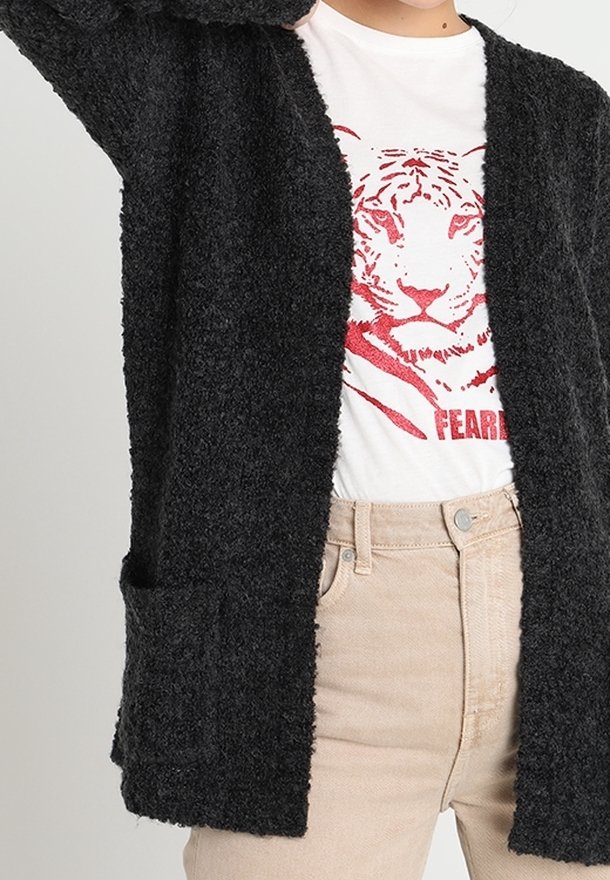 JDY Neuletakki - mottled dark grey