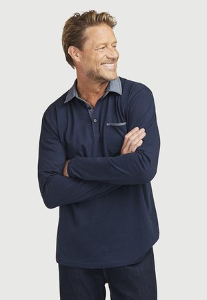 COMFORTABLE LONG-SLEEVED WITH COLLAR - Poloshirts - navy