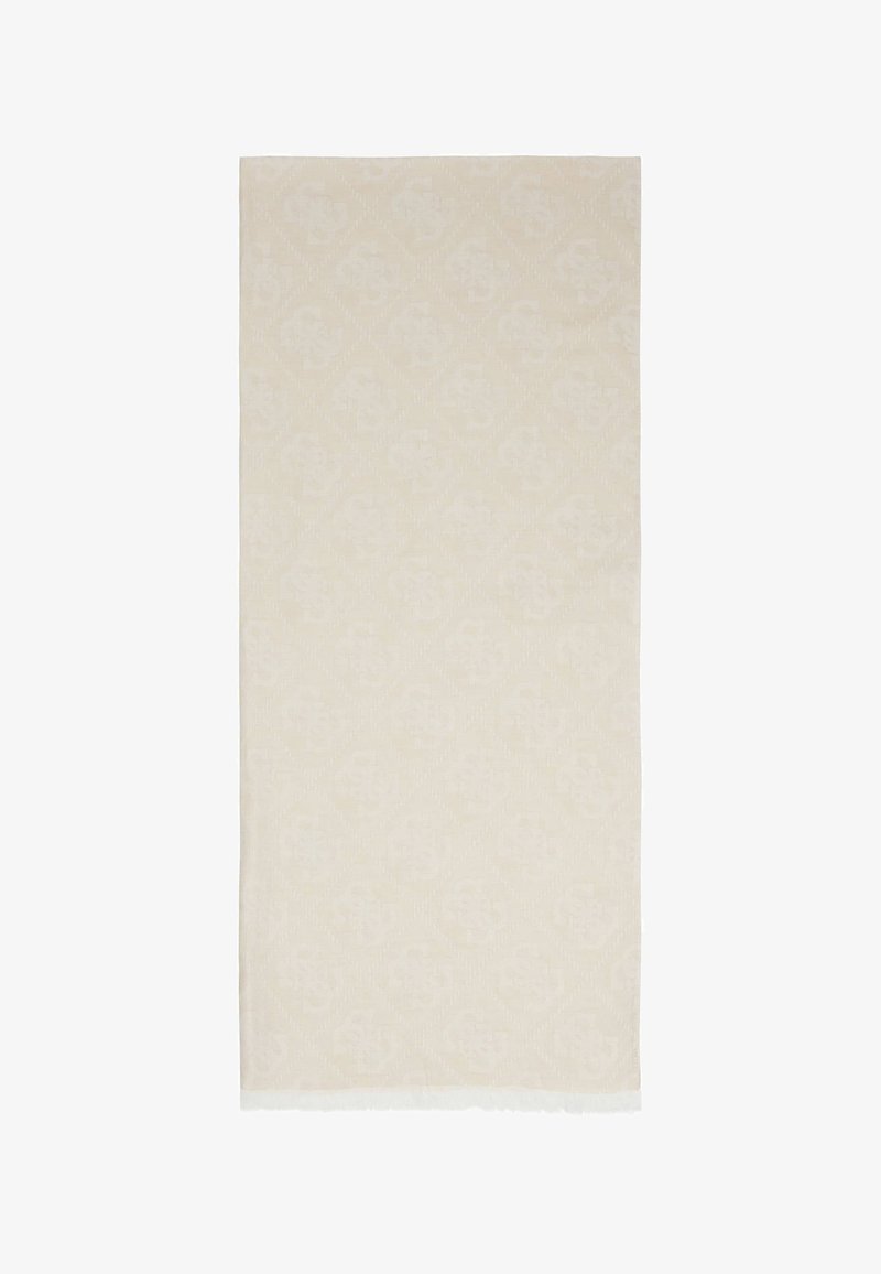 Beige gewebtes Baumwollhandtuch mit einem subtilen Rautenmuster, fransigen Kanten und einer weichen Textur, entworfen für vielseitige Verwendung.