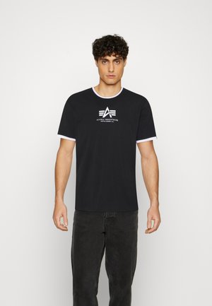 Alpha Industries CONTRAST ML - Print T-shirt - black/white
