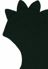 Material verde închis cu trei vârfuri ascuțite în partea de sus. Textura este netedă, iar designul amintește de o coadă de dinozaur.