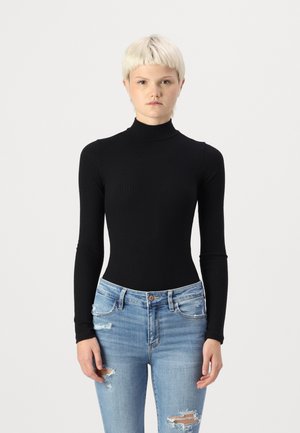 American Eagle MOCK NECK BODYSUIT - T-shirt à manches longues - black