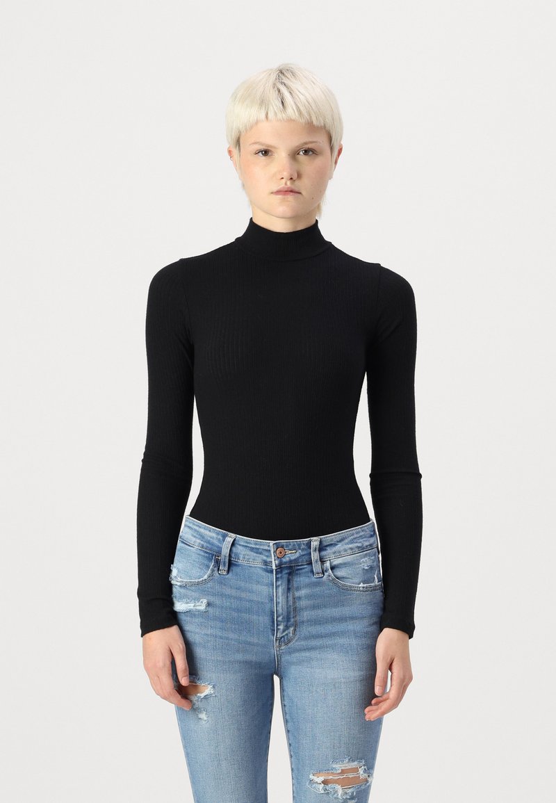 American Eagle MOCK NECK BODYSUIT - Ilgarankovis viršutinės dalies drabužis - black