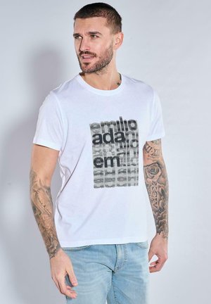 RUNDHALS - Print T-shirt - reinweiss