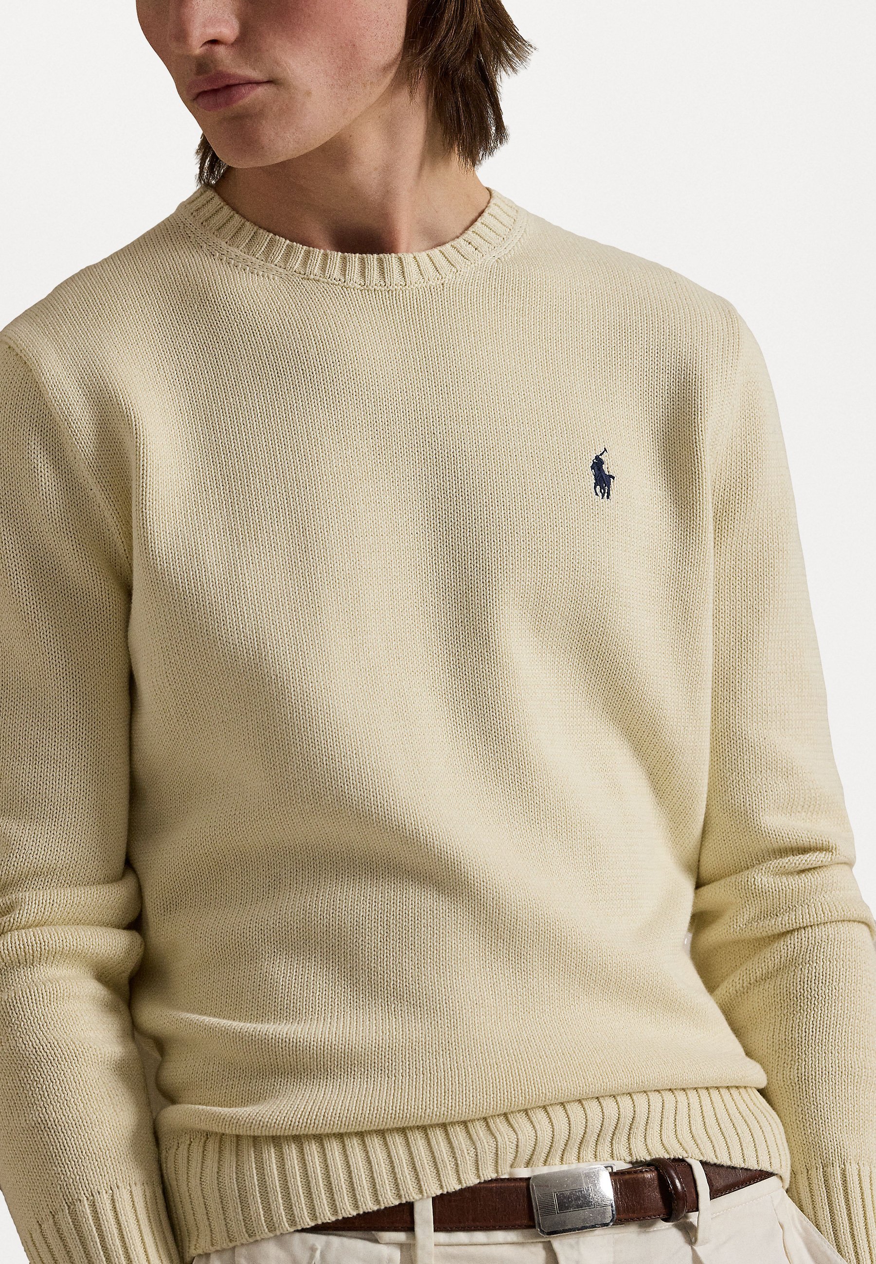 ★★POLO RALPH LAUREN★★ Cotton Crewneck Sweater Beige MNPO Polo Ralph Lauren COTTON CREWNECK SWEATER - Jumper - andover