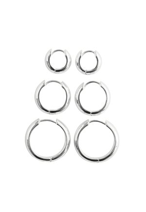 CHUNKY HOOP SET - Earrings - silver-coloured