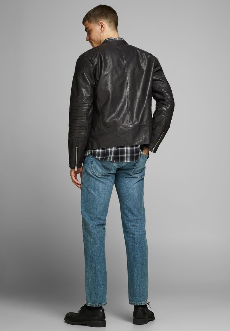 Jack \u0026 Jones Leather jacket - black 