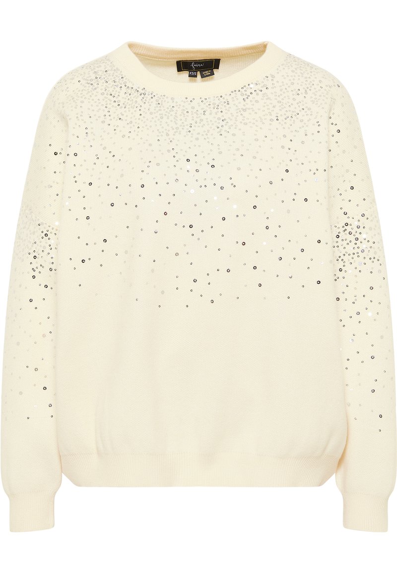 Damen Strickjacken | faina FAINA NASCITA Strickpullover wollweiss silber/weiß - YU44992 Damen Strickjacken | faina FAINA NASCITA Strickpullover wollweiss silber/weiß - YU44992