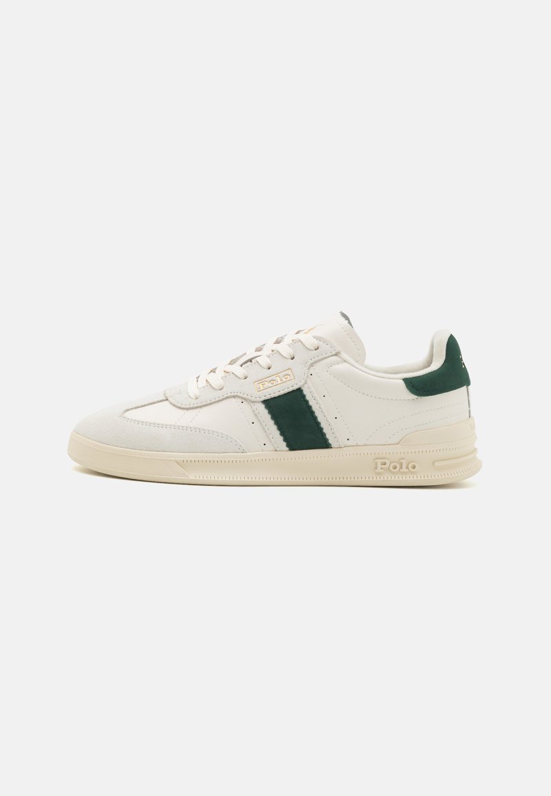 Polo Ralph Lauren HERITAGE AERA LEATHER-SUEDE SNEAKER - Sporta apavi - bianco/forest