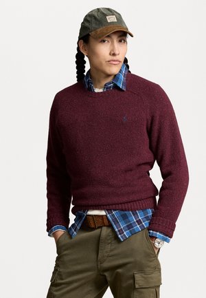 SPECKLED WOOL BLEND CREWNECK SWEATER - Maglione - aged wine donegal
