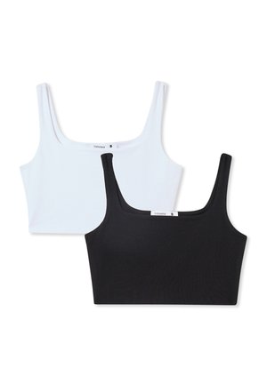 PACK OF 2 SQUARE NECK - Top - 1x Black, 1x White