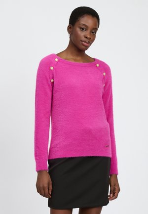 INFLUENCER FLUFFY BEJEWELED - Trui - fuchsia