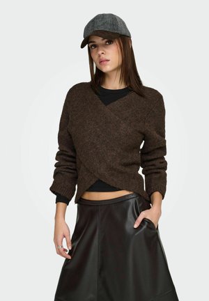 ONLZAGGIE - Strikkegenser - seal brown