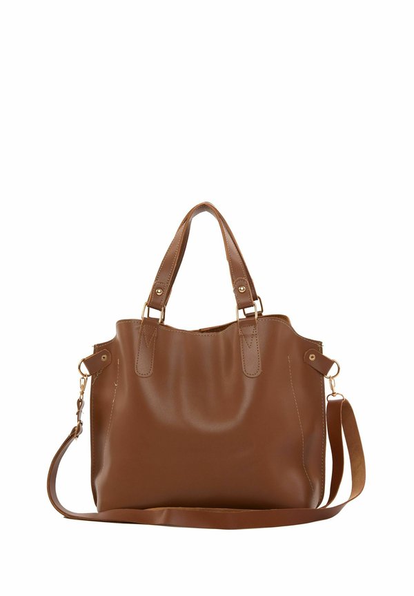 THREE COMPARTMENT SHOULDER BAG - Handtasche - camel