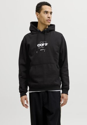 Jack & Jones JCOCLUB FRONT PRINT HOOD - Sweatshirt - black