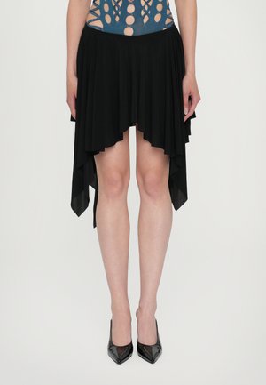 SKIRT WITH INTEGRATED SLIP - Minijupe - black