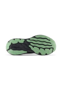 Zwarte outsole met een gestructureerd patroon en groene rubberen accenten. Heeft een golfachtig ontwerp voor grip. Soepele en flexibele uitstraling.
