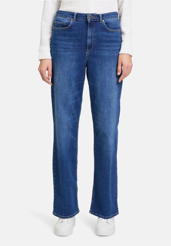 HIGH WAISTED MIT WEITEM  - Jeans Straight Leg - blau