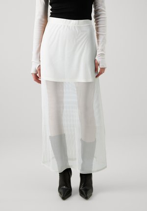 PCSASHA ANKLE SKIRT - Maxisukňa - cloud dancer/gold