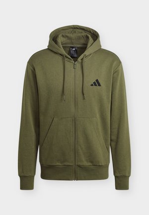 adidas Sportswear, FEELCOZY FULL ZIP - Φούτερ με φερμουάρ - olive strata/black
