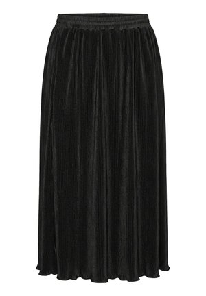 Angel of Style, PLEATED SKIRT, A-LINE, MIDI LENGTH, ELASTIC WAISTBAND - A-snit nederdel - black