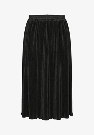Angel of Style, PLEATED SKIRT, A-LINE, MIDI LENGTH, ELASTIC WAISTBAND - A-Linien-Rock - black