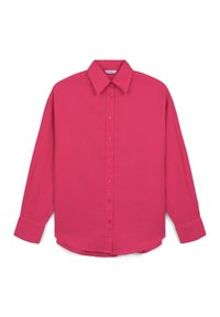 Camicia magenta a maniche lunghe con colletto classico, chiusura frontale con bottoni e polsini. Tessuto morbido e vestibilità comoda, adatta per un look casual.