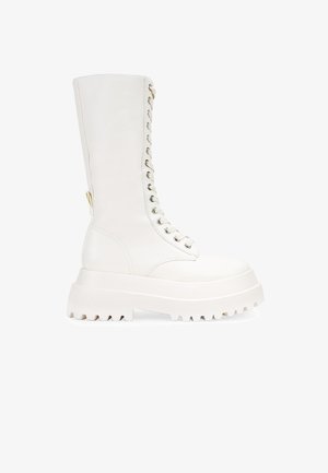 Bosanova CON CORDONES - Botas con plataforma - beige