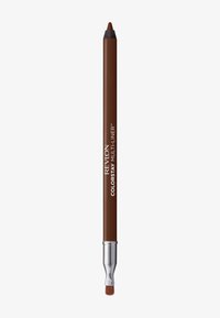 Crayon multi-liner Revlon Colorstay marron avec une pointe fine et un détail argenté près de la base, texture lisse et design élégant.