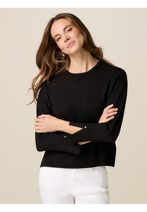 CON BOTTONI GIOIELLO - Maglione - nero