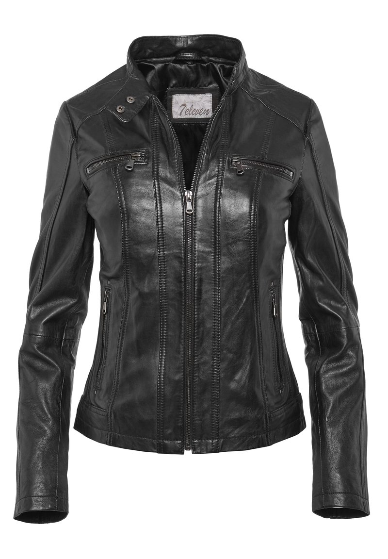 Damen Leichte Jacken | 7eleven Lederjacke schwarz - JJ50860 Damen Leichte Jacken | 7eleven Lederjacke schwarz - JJ50860