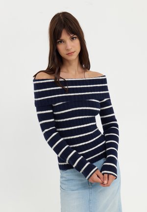 Jumper - dark blue/off-white