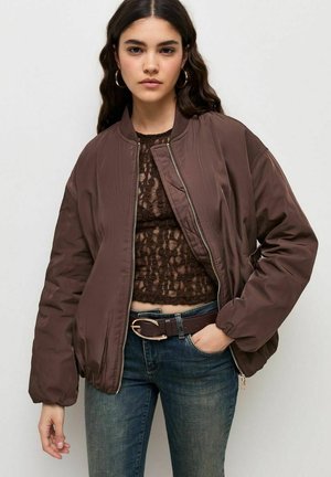 New Look, DARK  LONGLINE PADDED BOMBER JACKET - Bomber Jacket - dark brown