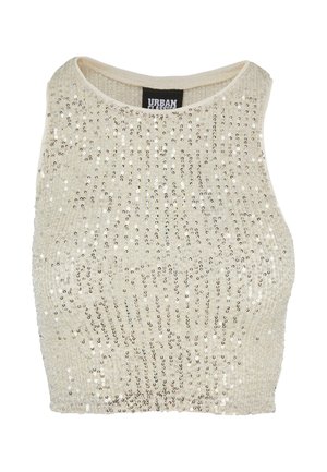 Urban Classics SEQUINS CROPPED  - Viršus - whitesand