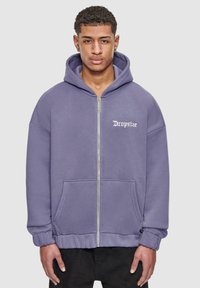Dropsize SUPER HEAVY BLANK ZIP - Zip-up sweatshirt - blue granite